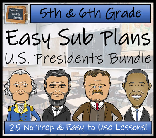 Emergency Sub Plans | American Presidents Bundle | 5th Grade & 6th Grade