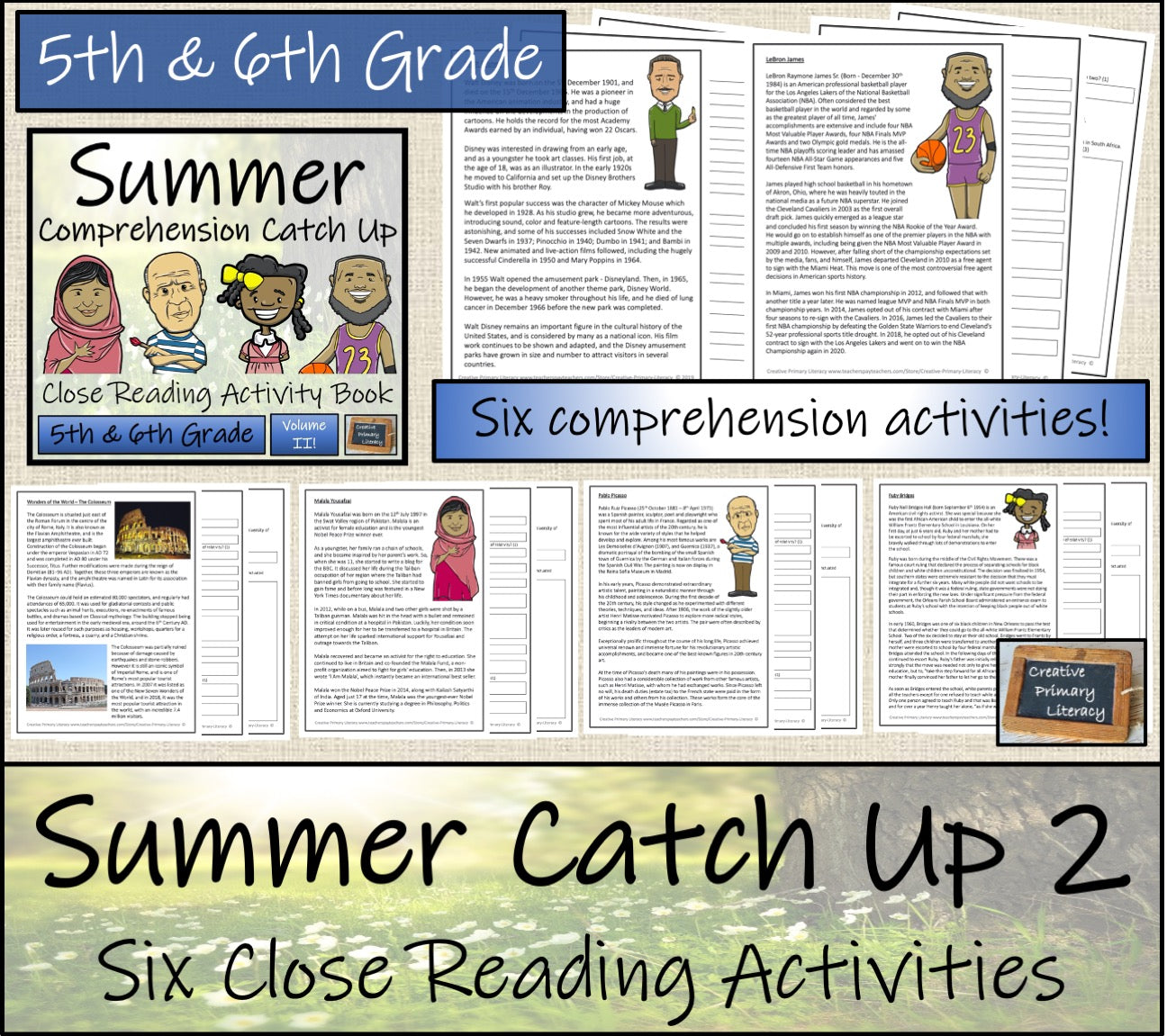 Summer Comprehension Catch Up 2 | Close Reading Book | 5th Grade & 6th Grade