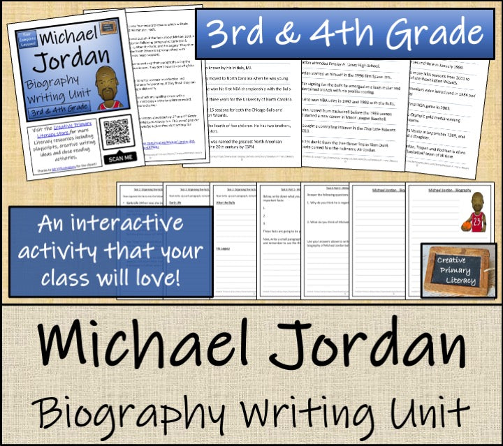 Michael Jordan Biography Writing Unit | 3rd Grade & 4th Grade