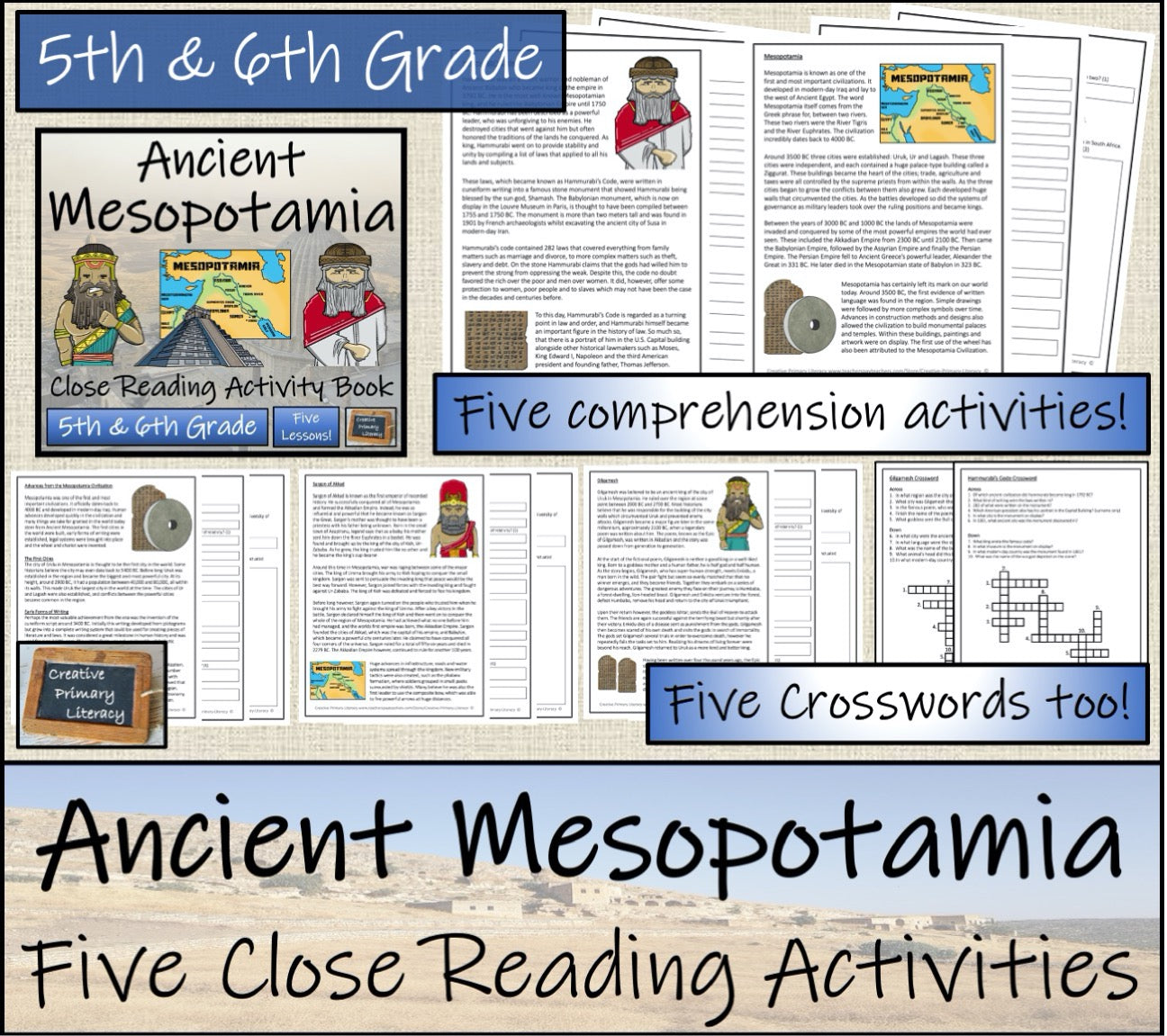 Ancient History Close Reading Comprehension Book Bundle | 5th Grade & 6th Grade