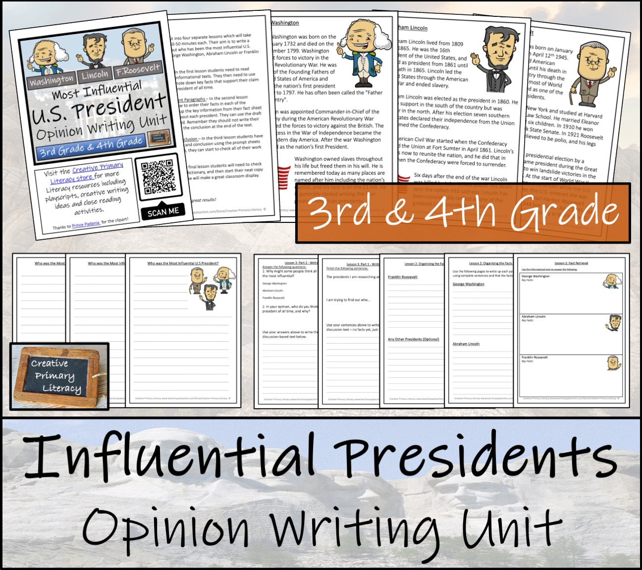Most Influential President Opinion Writing Unit | 3rd Grade & 4th Grade