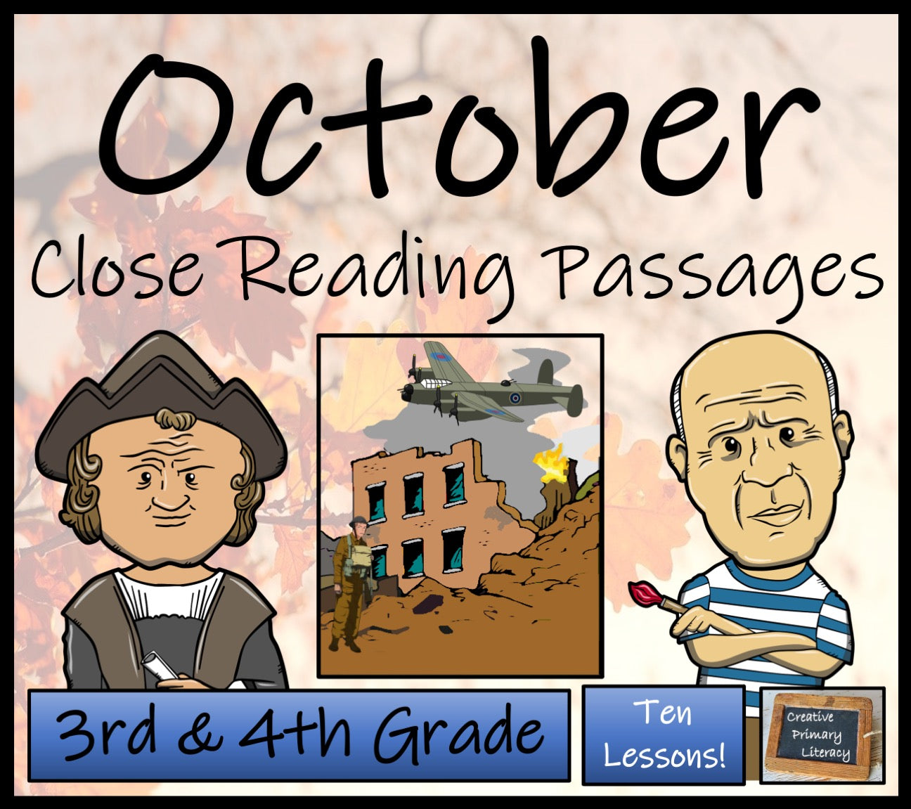 October Close Reading Comprehension Passages | 3rd Grade & 4th Grade