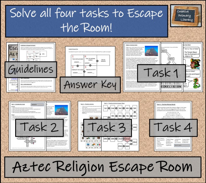 Religion in the Aztec Empire Escape Room Activity