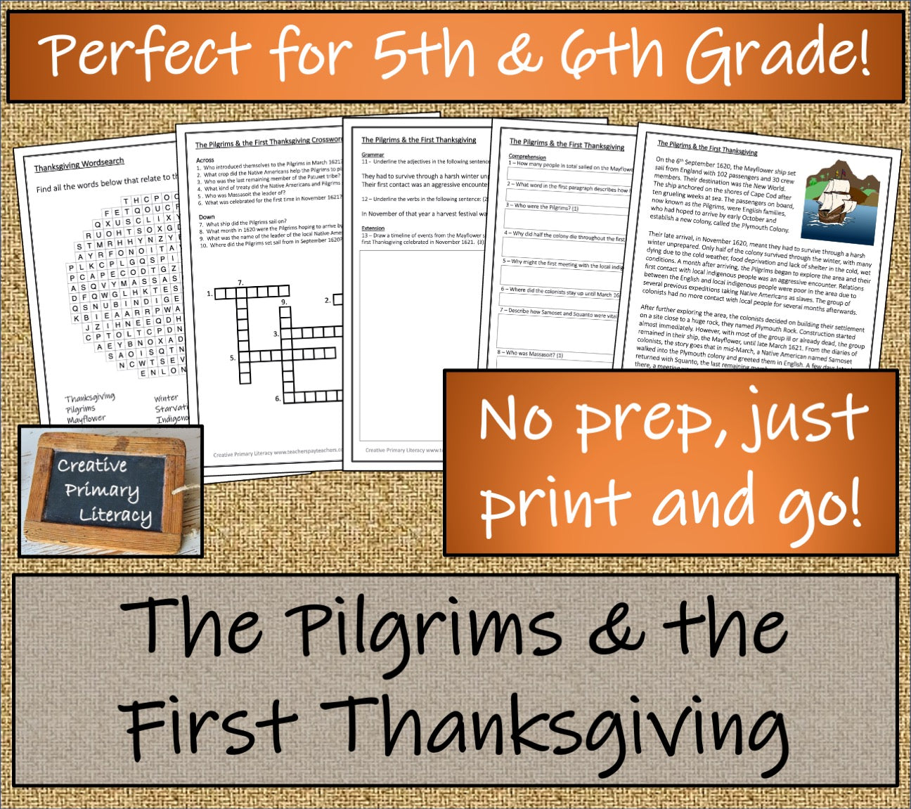 The Pilgrims & First Thanksgiving Close Reading Comprehension | 5th & 6th Grade