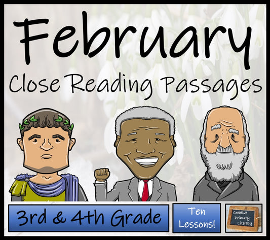 February Close Reading Comprehension Passages | 3rd Grade & 4th Grade