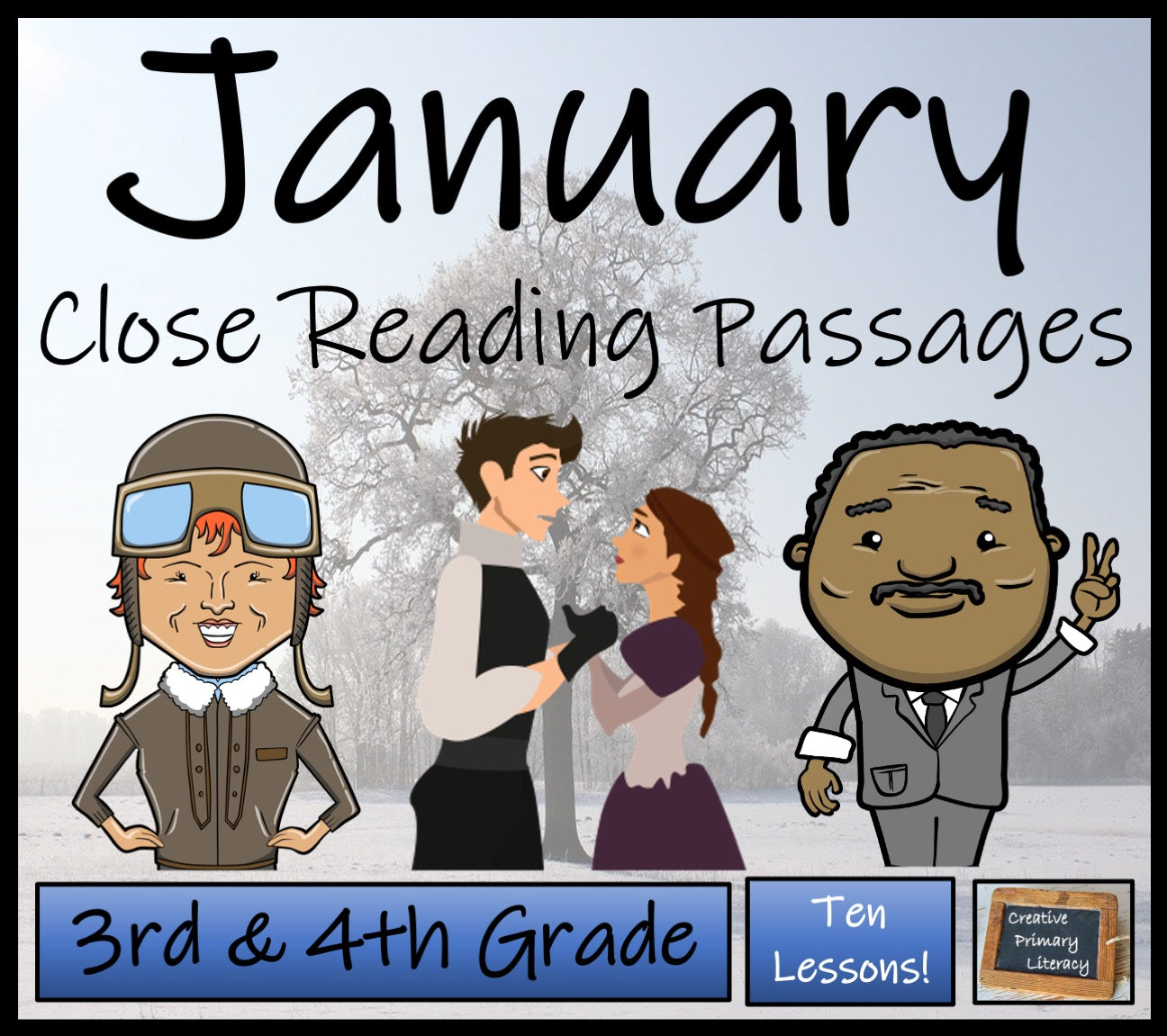 January Close Reading Comprehension Passages | 3rd Grade & 4th Grade