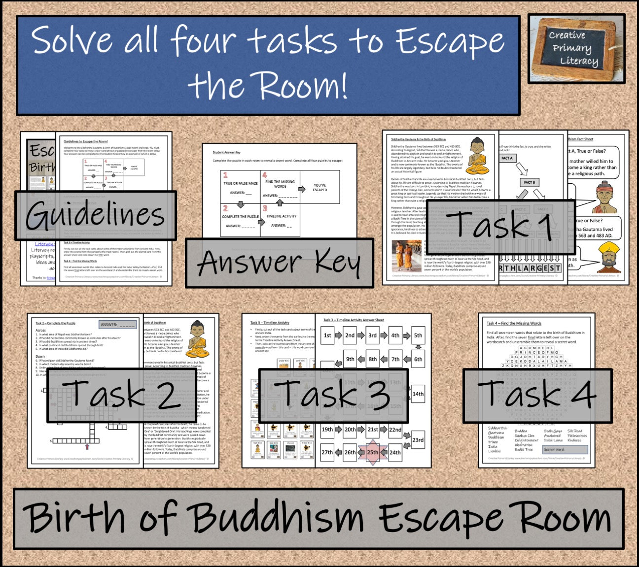 Siddhartha Gautama & the Birth of Buddhism Escape Room Activity