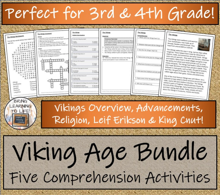 The Vikings Mega Bundle of Activities | 3rd Grade & 4th Grade