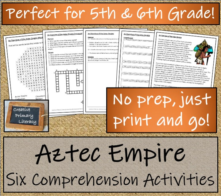 Aztec Empire Close Reading Comprehension Book | 5th Grade & 6th Grade