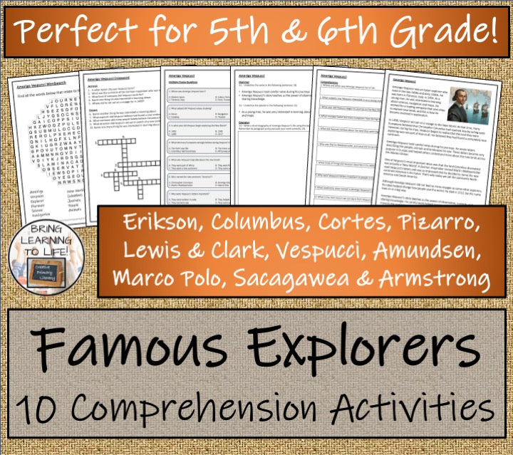 Famous Explorers Close Reading Comprehension Bundle | 5th Grade & 6th Grade