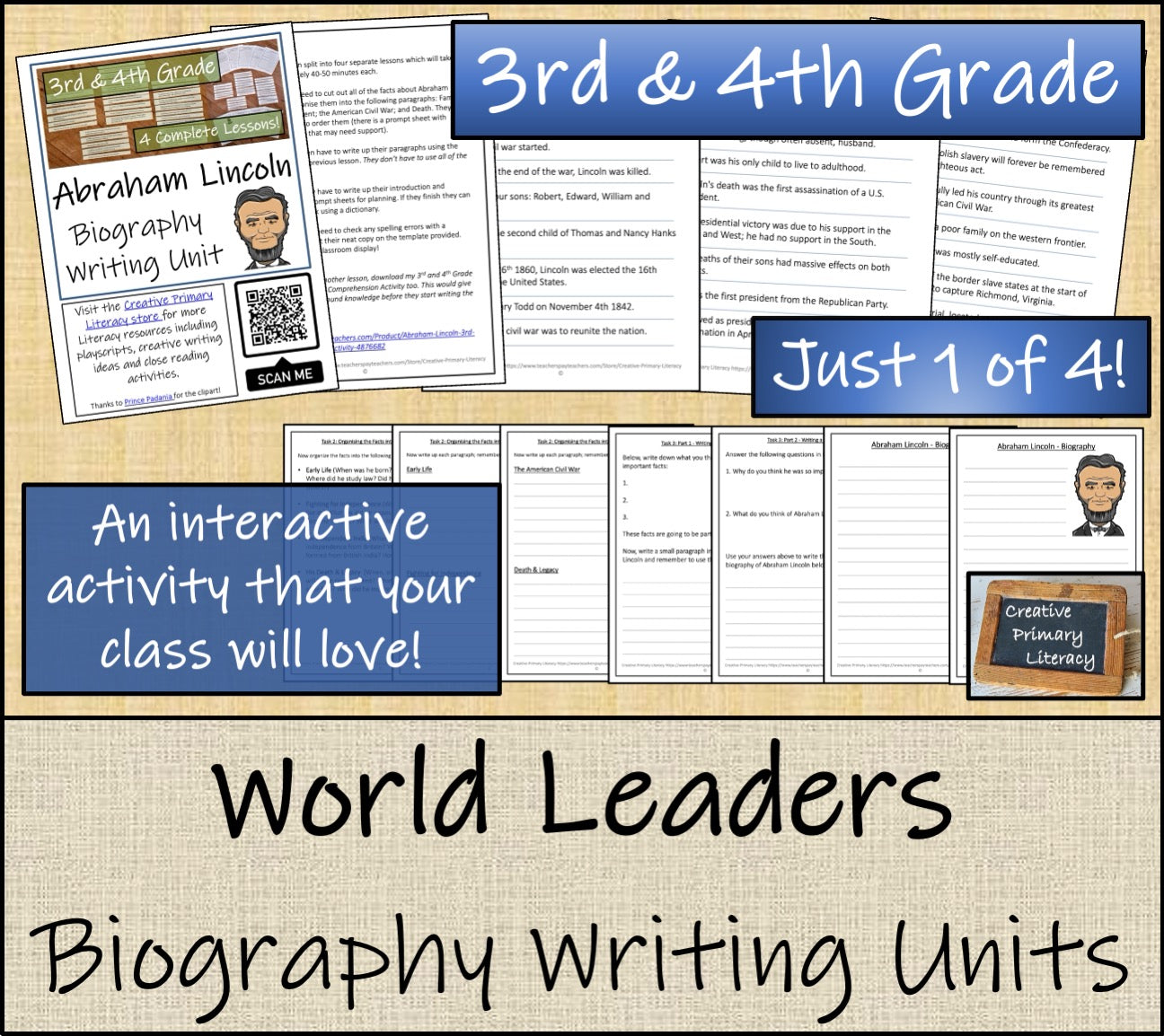 Inspirational World Leaders Biography & Close Reading Bundle | 3rd & 4th Grade
