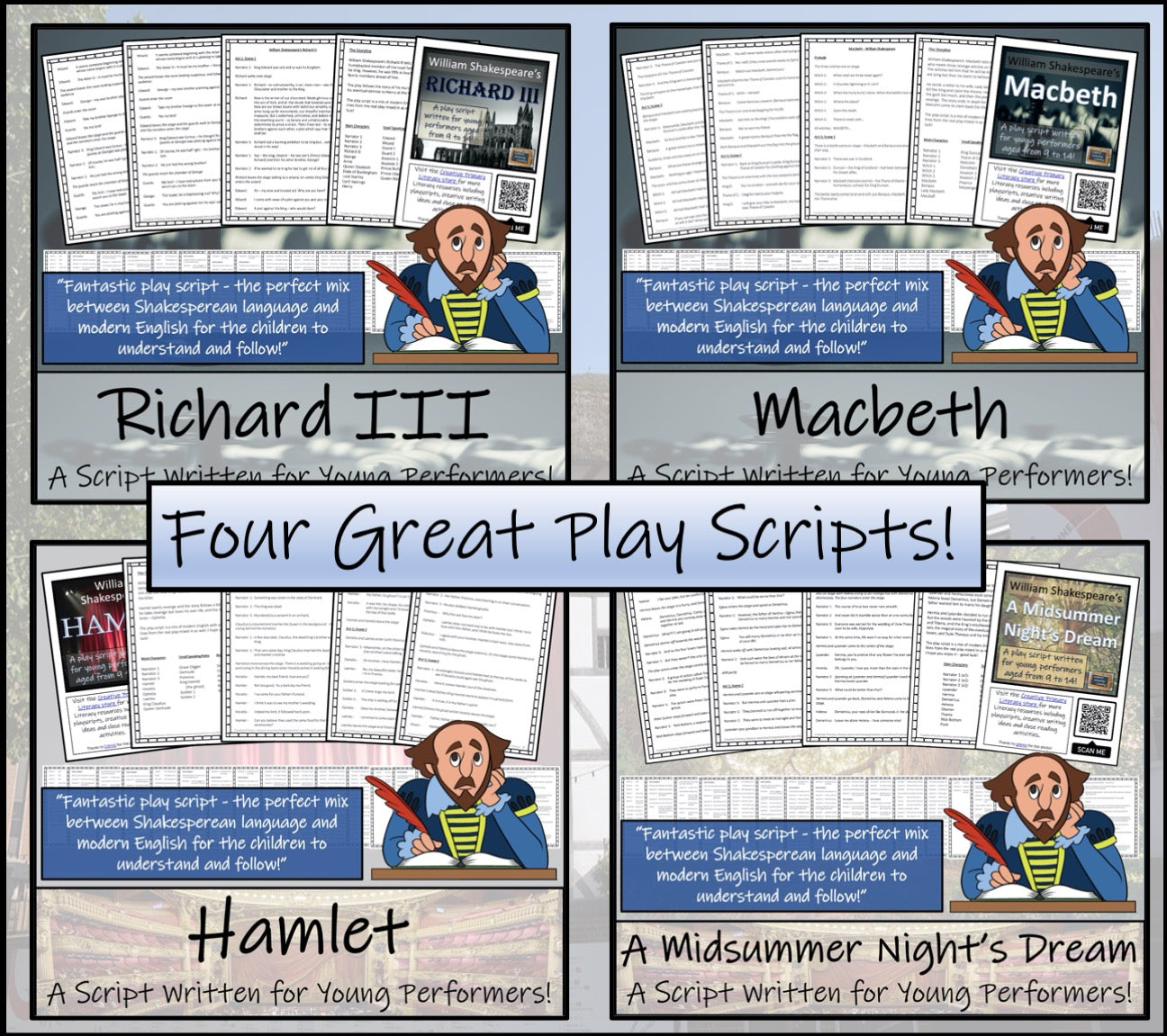William Shakespeare Mega Bundle of Play Scripts & Activities | 3rd & 4th Grade