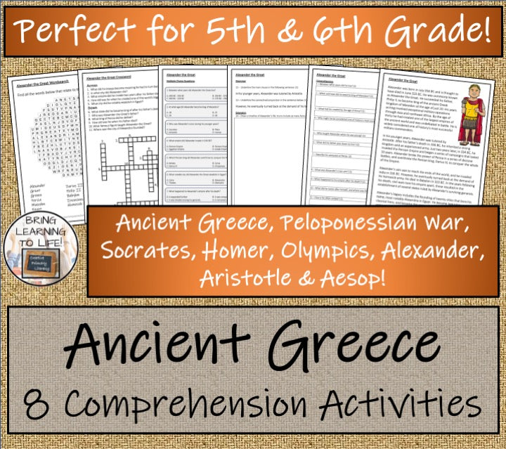 Ancient Greece Close Reading Activity Bundle | 5th Grade & 6th Grade