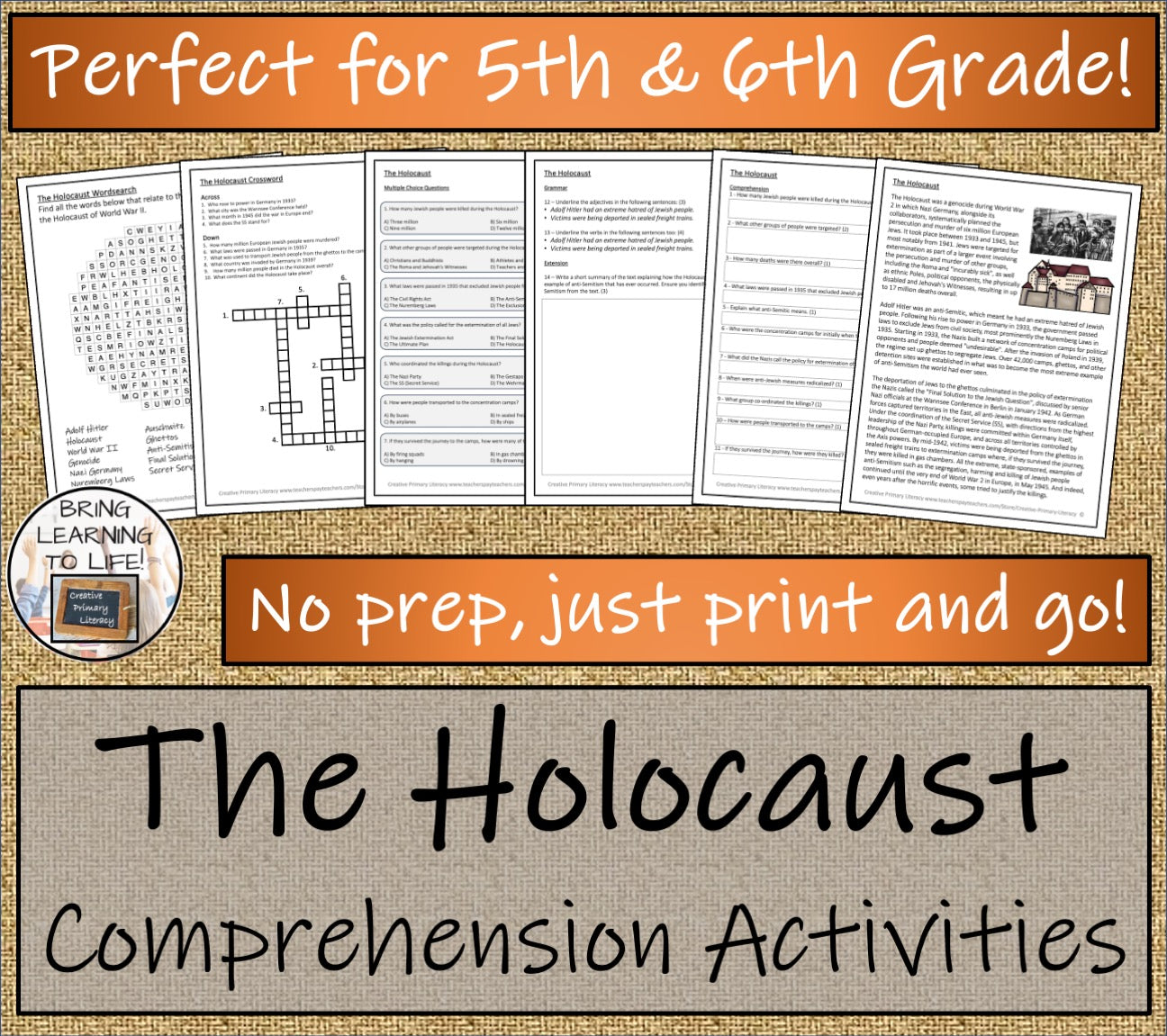 Holocaust of World War II Close Reading Comprehension | 5th Grade & 6th Grade