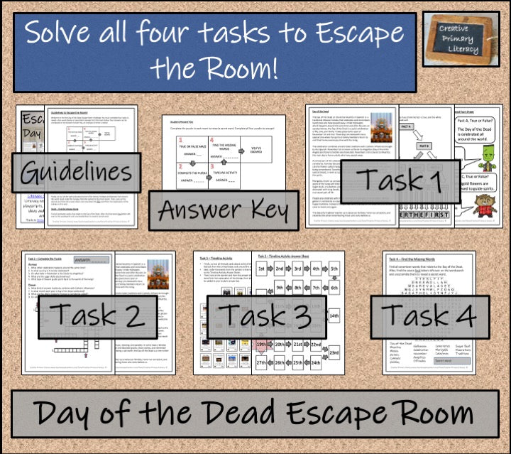 Day of the Dead Escape Room Activity | Reading Comprehension Game 5th–6th Grade