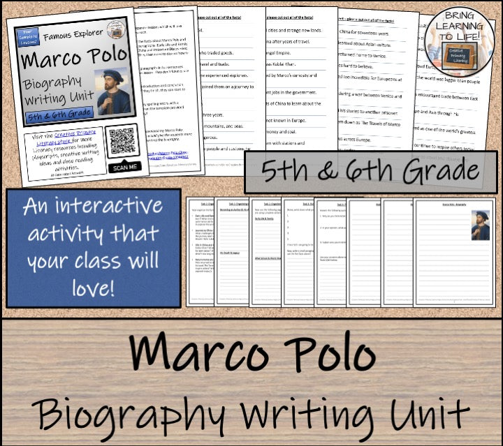 Marco Polo Biography Writing Unit | 5th–6th Grade | World Explorers
