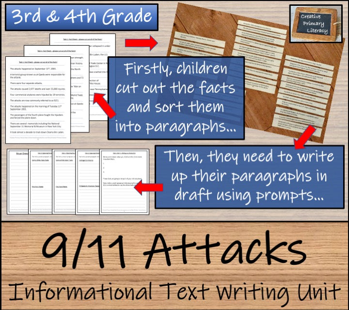 9/11 Terrorist Attacks Informational Writing Unit | 3rd Grade & 4th Grade