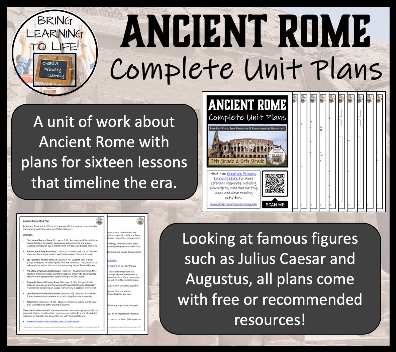 Ancient Rome Unit Plans | 5th Grade or 6th Grade