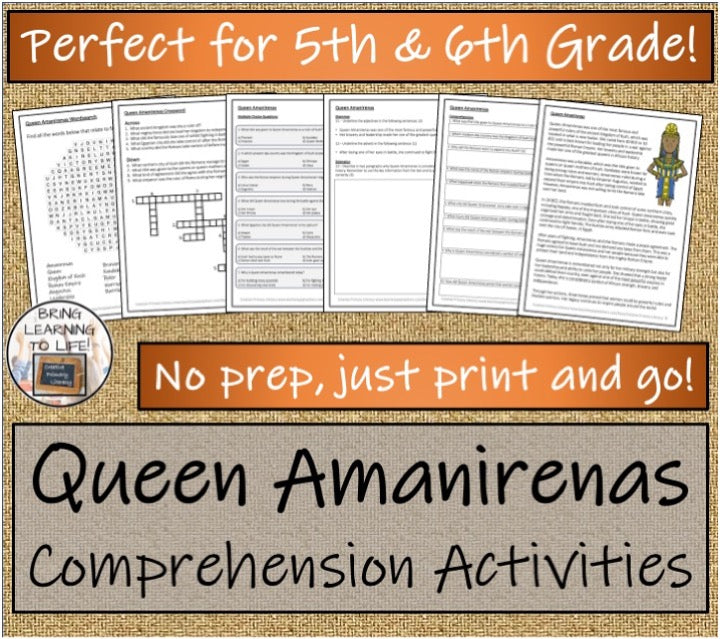 Queen Amanirenas Close Reading & Biography Bundle | 5th Grade & 6th Grade