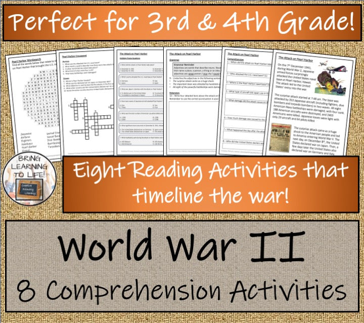 World War II Close Reading Comprehension Bundle | 3rd Grade & 4th Grade