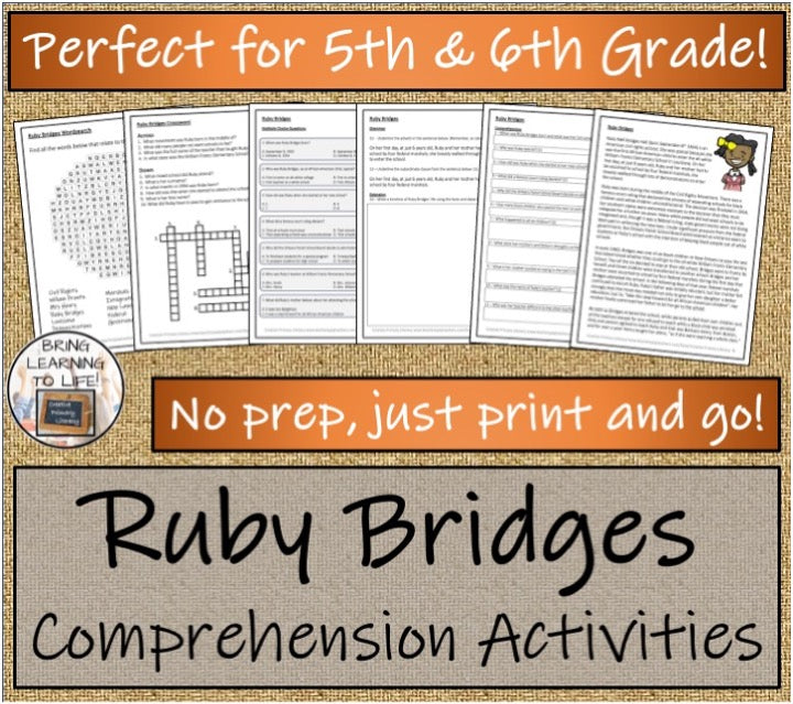 Ruby Bridges Close Reading & Biography Bundle | 5th Grade & 6th Grade