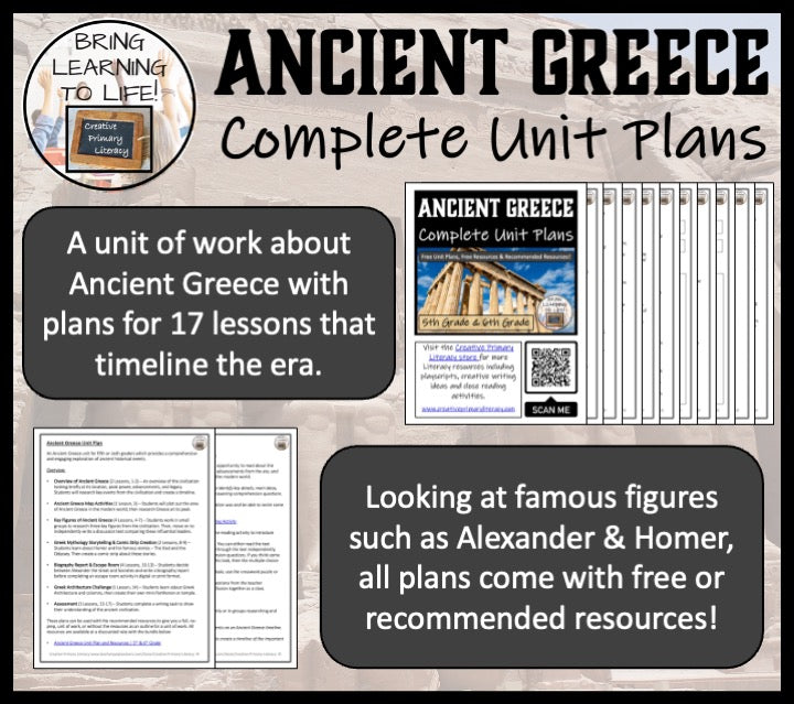 Ancient Greece Unit Plans | 5th Grade or 6th Grade