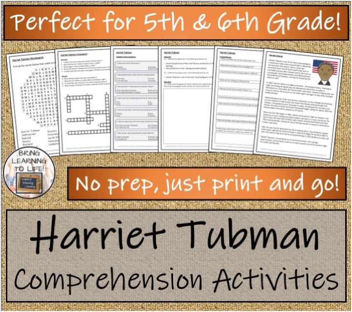 Harriet Tubman Close Reading & Biography Bundle | 5th Grade & 6th Grade