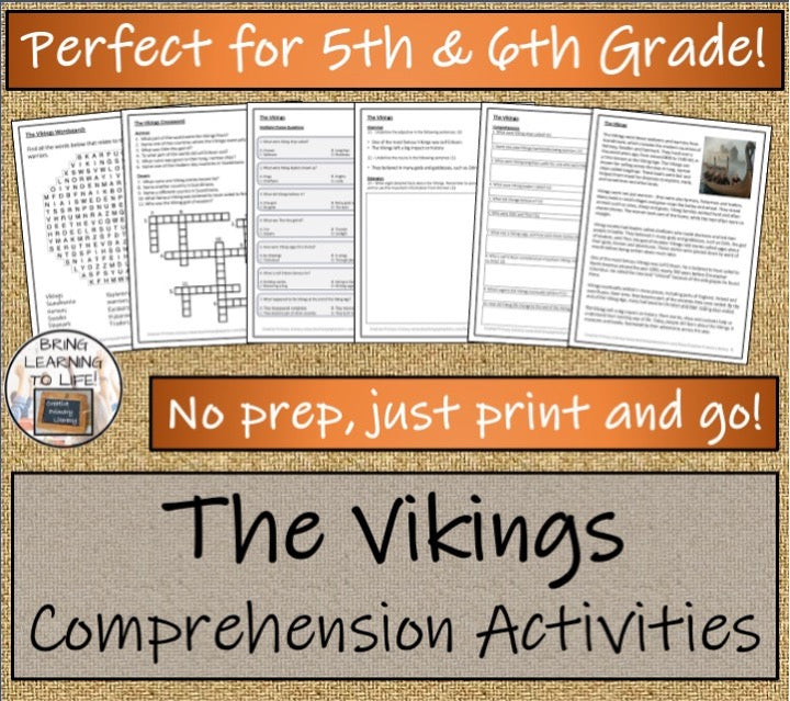 The Vikings Close Reading & Informational Writing Bundle | 5th & 6th Grade
