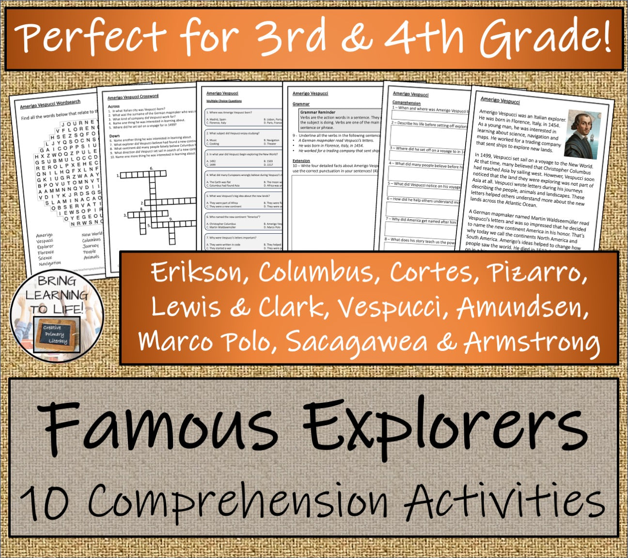 Famous Explorers Close Reading Comprehension Bundle | 3rd Grade & 4th Grade