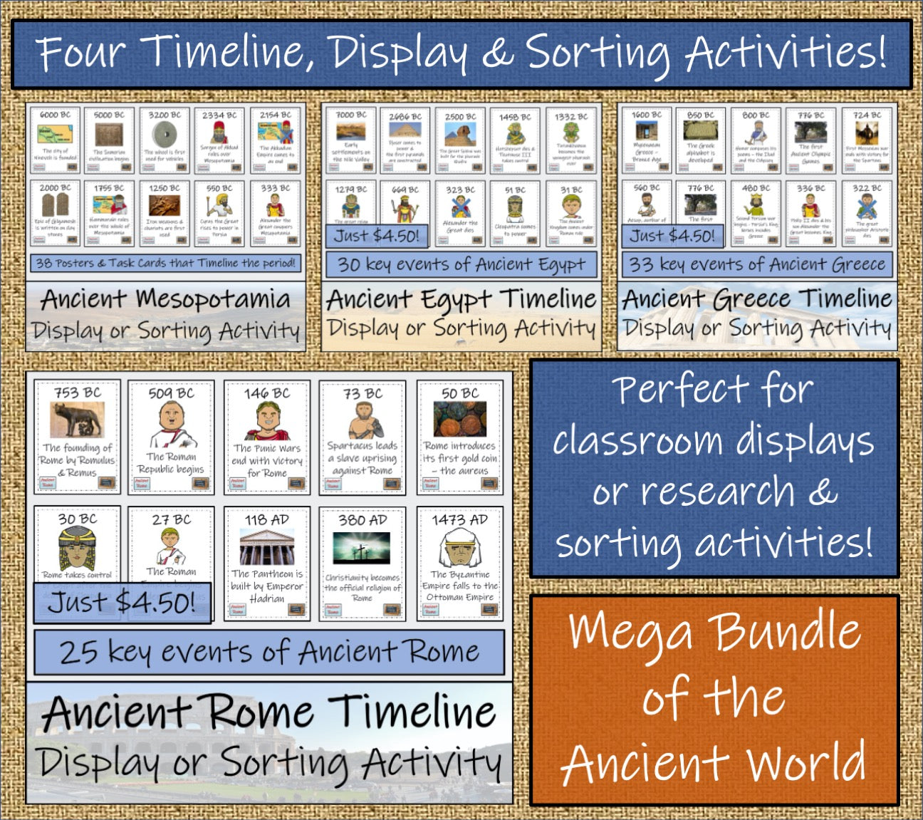 Ancient History Mega Bundle | 5th & 6th Grade | 80 hours of Activities