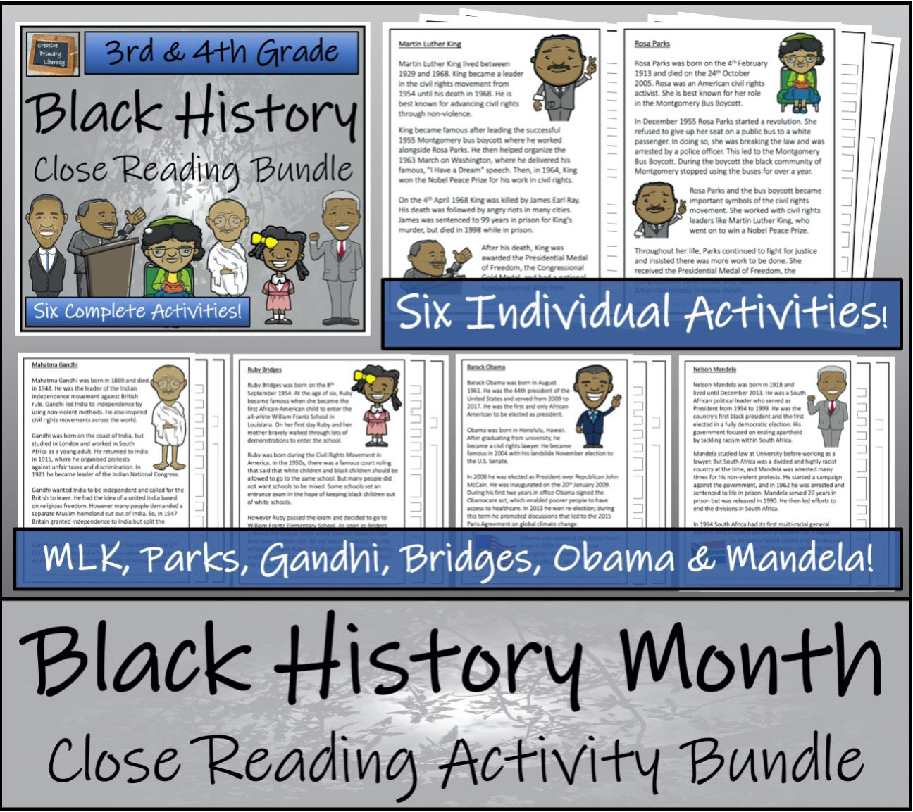 Black History Month Close Reading & Writing Bundle | 3rd Grade & 4th Grade