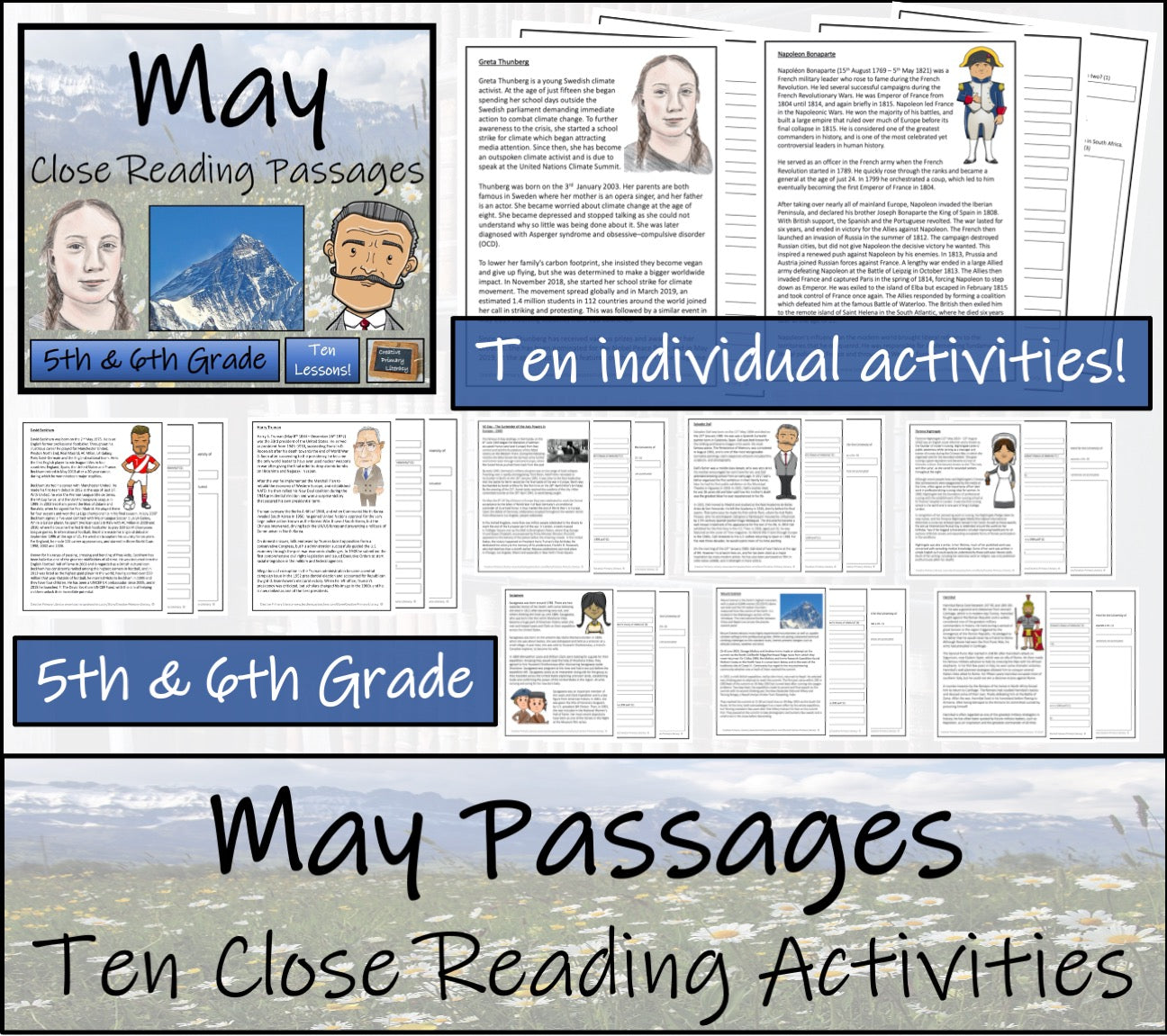 May Close Reading Comprehension Passages | 5th Grade & 6th Grade