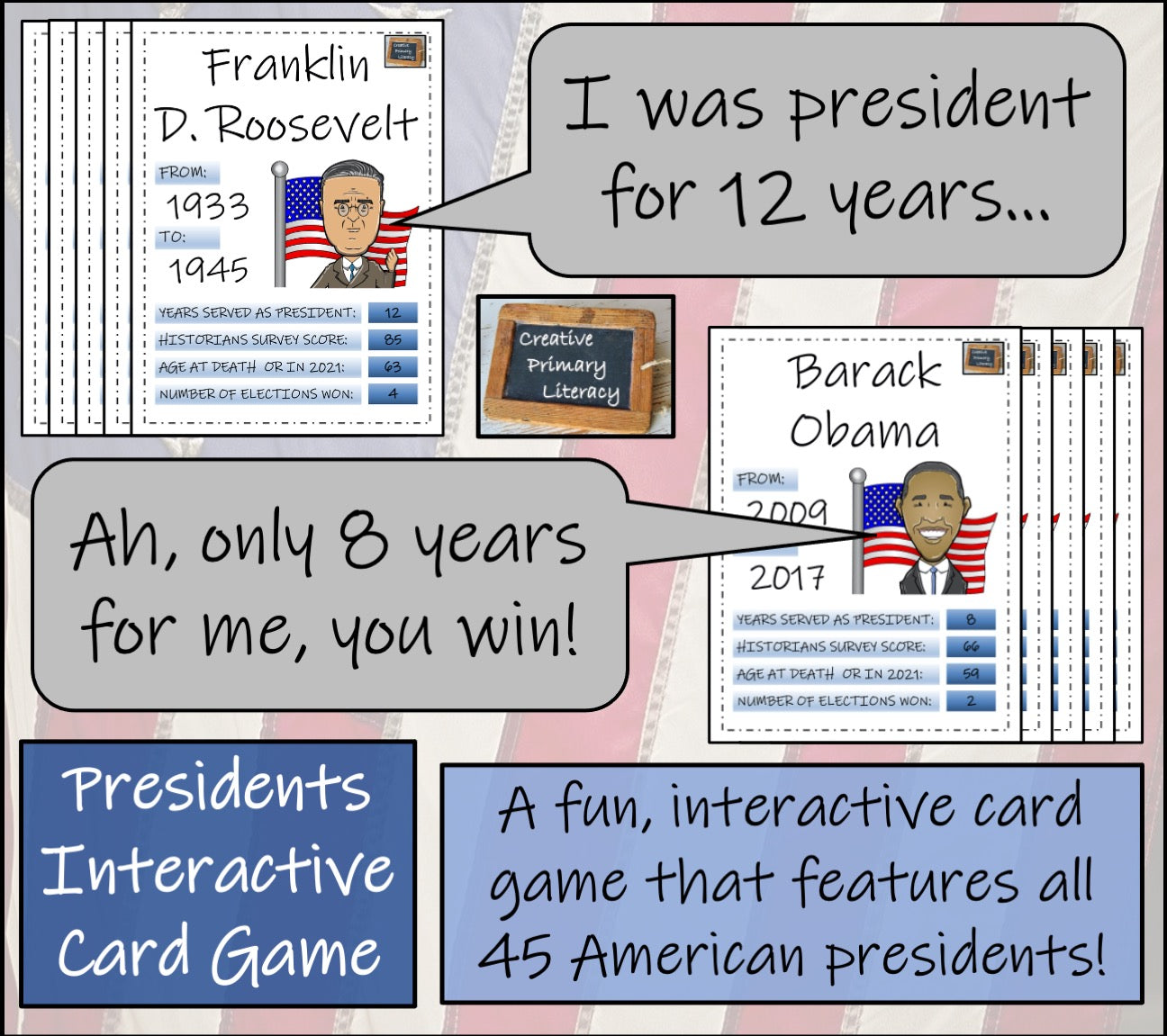 American Presidents Trading Cards Game