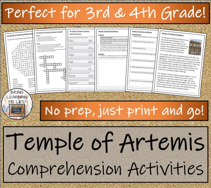 Temple of Artemis at Ephesus Close Reading Activities | 3rd Grade & 4th Grade