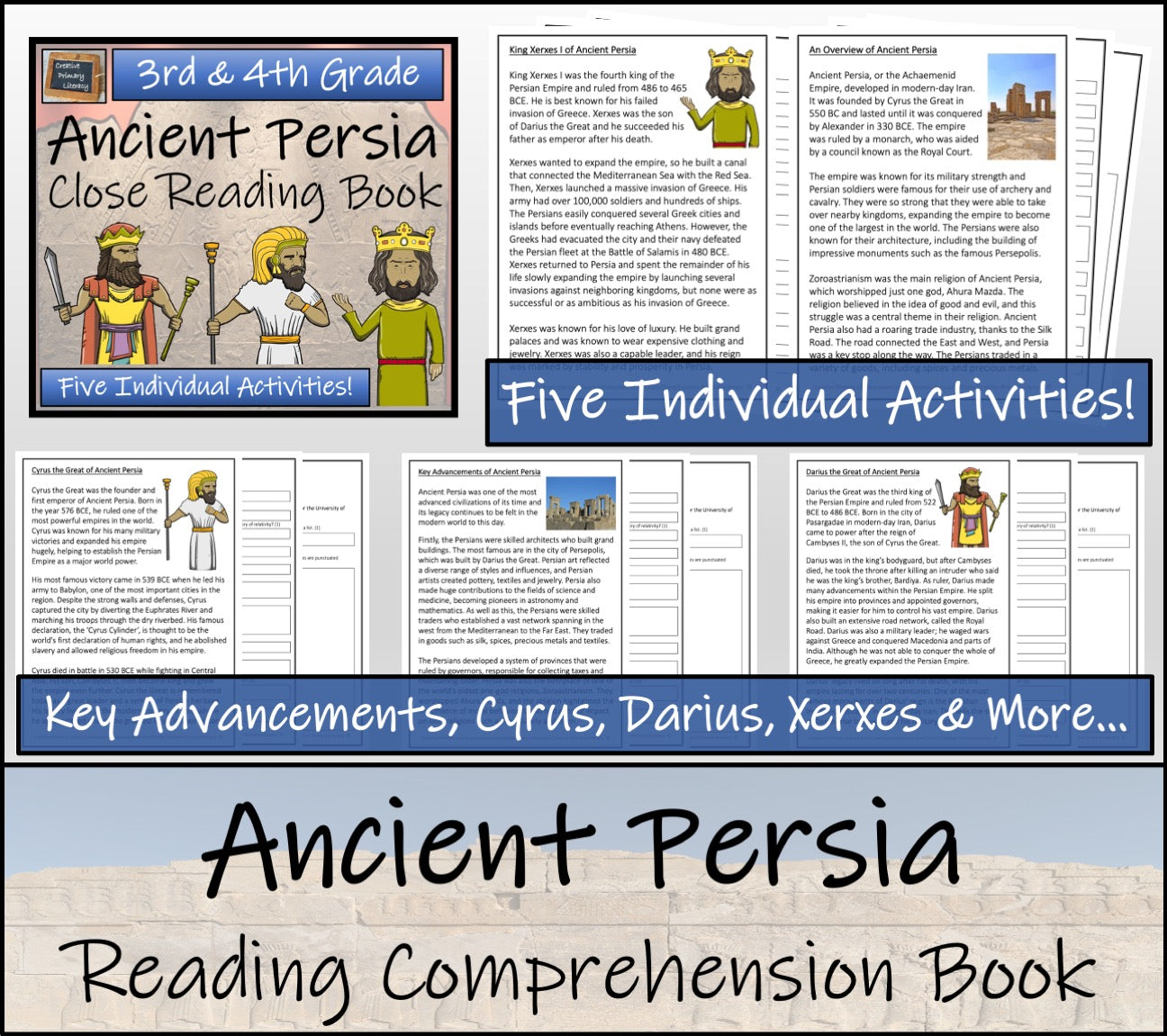 Ancient Persia Close Reading Comprehension Book | 3rd Grade & 4th Grade
