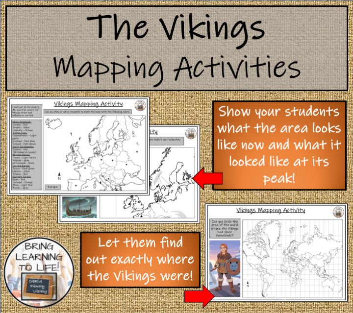 The Vikings Map Activities and Presentation