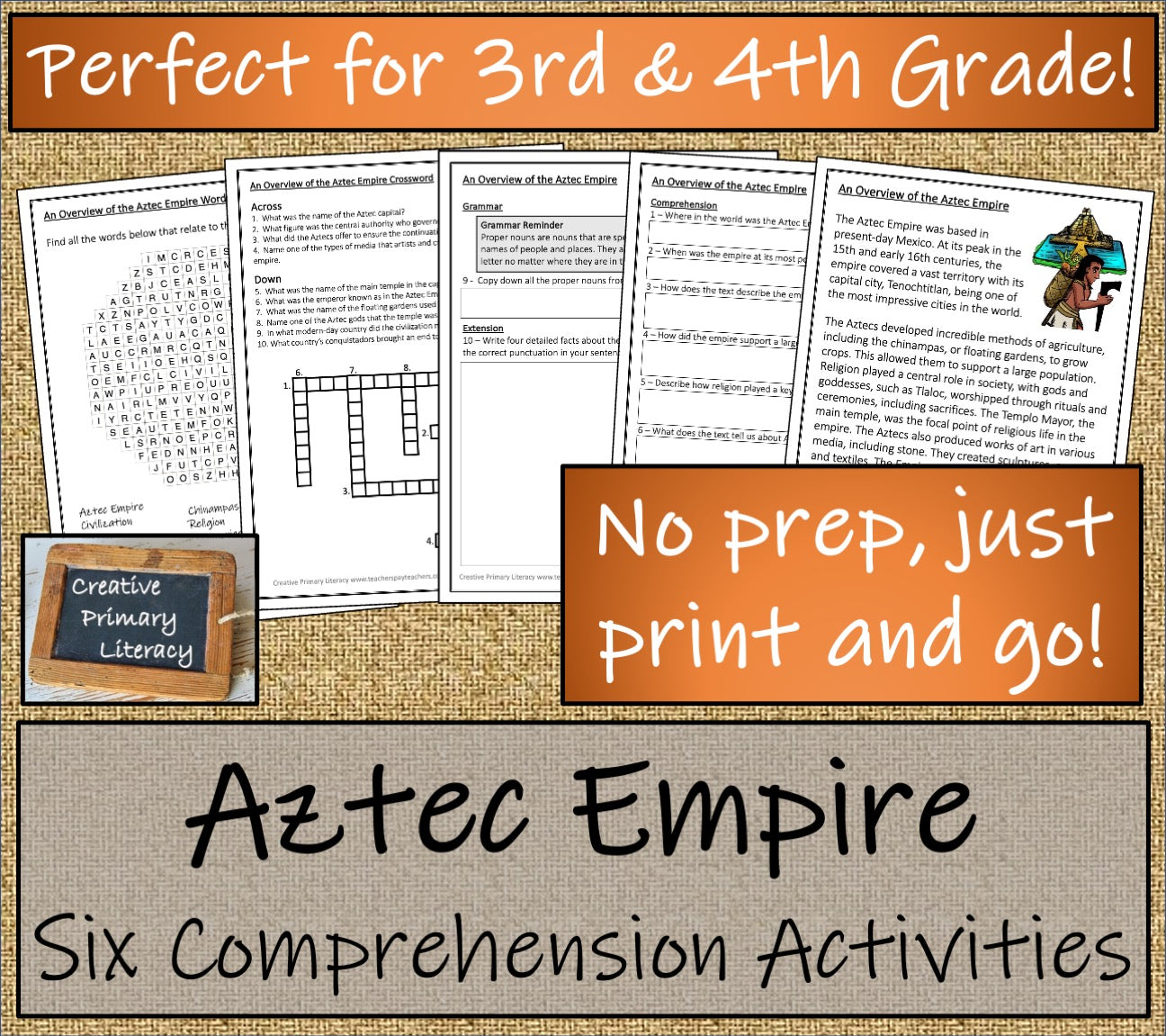 Aztec Empire Close Reading Comprehension Book | 3rd Grade & 4th Grade