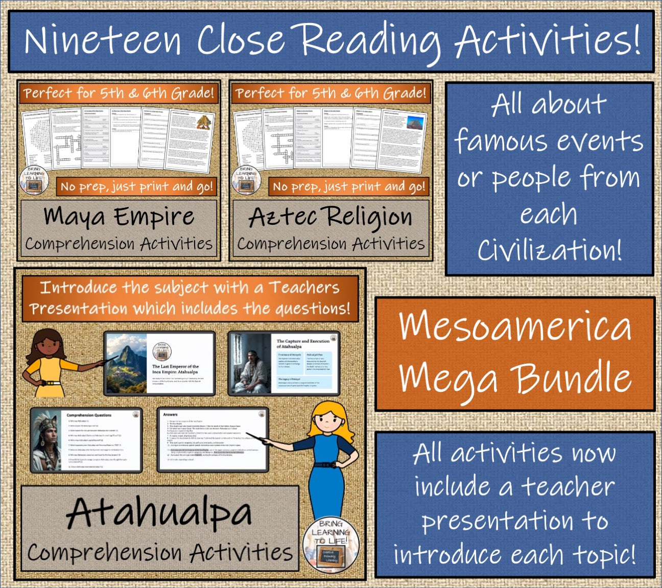 Mesoamerica Mega Bundle | 5th & 6th Grade | 60 hours of Activities