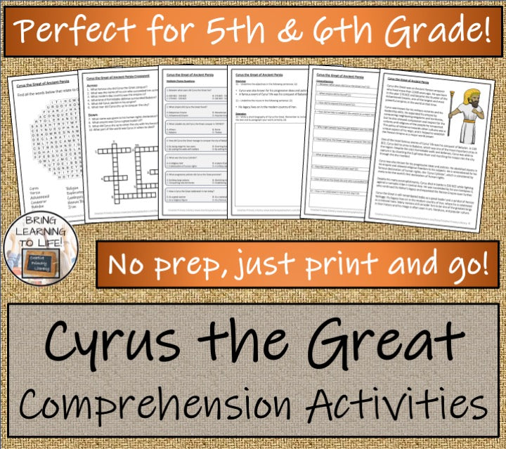 Cyrus the Great Close Reading Activities | 5th Grade & 6th Grade