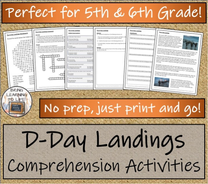 D-Day Landings Close Reading & Informational Writing Bundle | 5th & 6th Grade