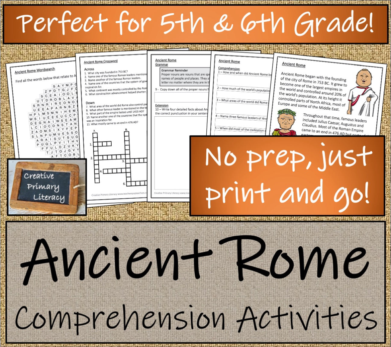 Ancient Rome Display Sorting Close Reading & Writing Bundle 5th & 6th Grade
