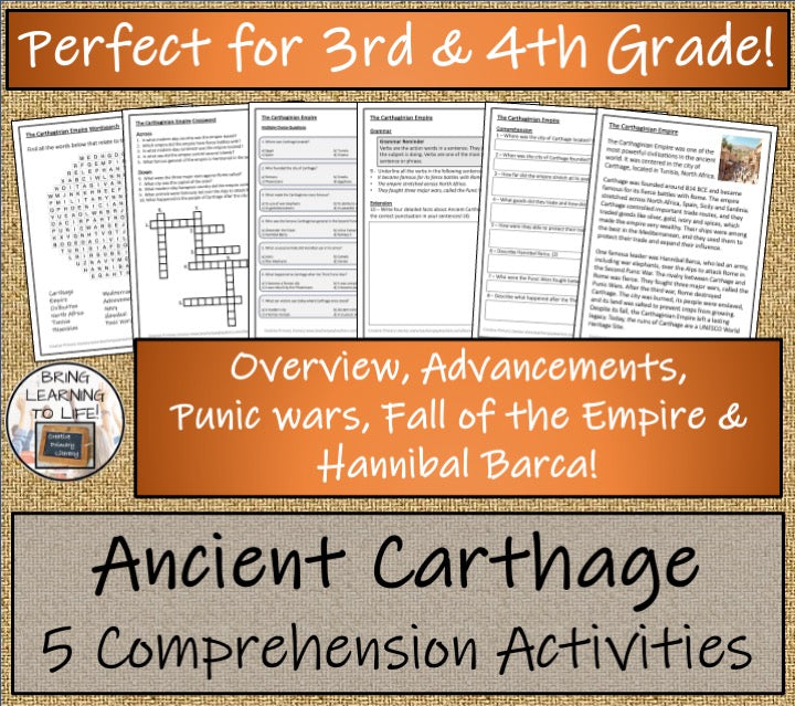 Carthaginian Empire Mega Bundle of Activities | 3rd Grade & 4th Grade