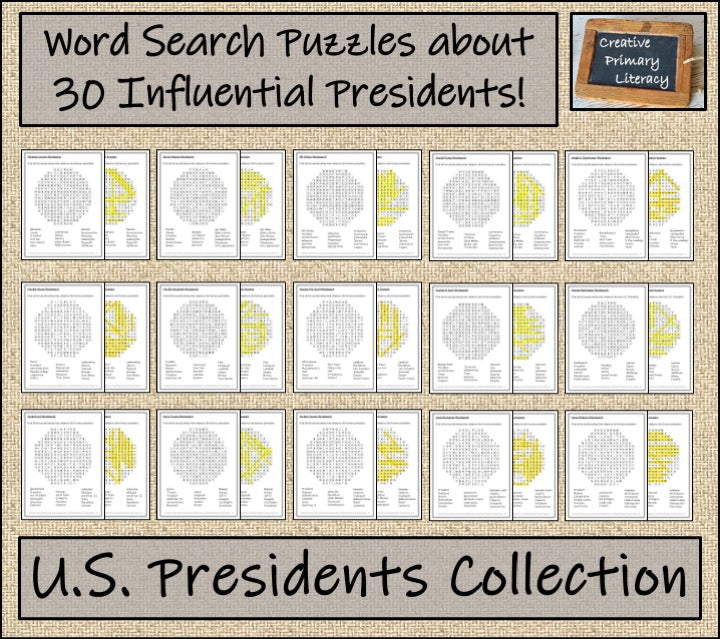 U.S. Presidents Word Search Puzzle Collection