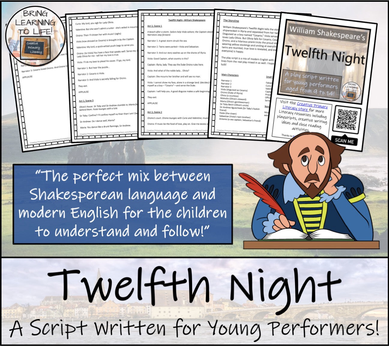 Twelfth Night | Play Script & Close Reading Bundle | 5th Grade & 6th Grade
