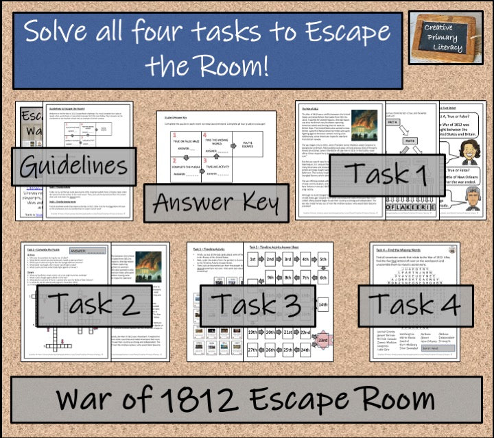 War of 1812 Escape Room Activity
