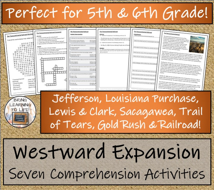 Westward Expansion Close Reading Comprehension Bundle | 5th Grade & 6th Grade