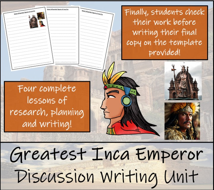 Most Influential Emperor of Inca Empire Opinion Writing Unit | 3rd & 4th Grade
