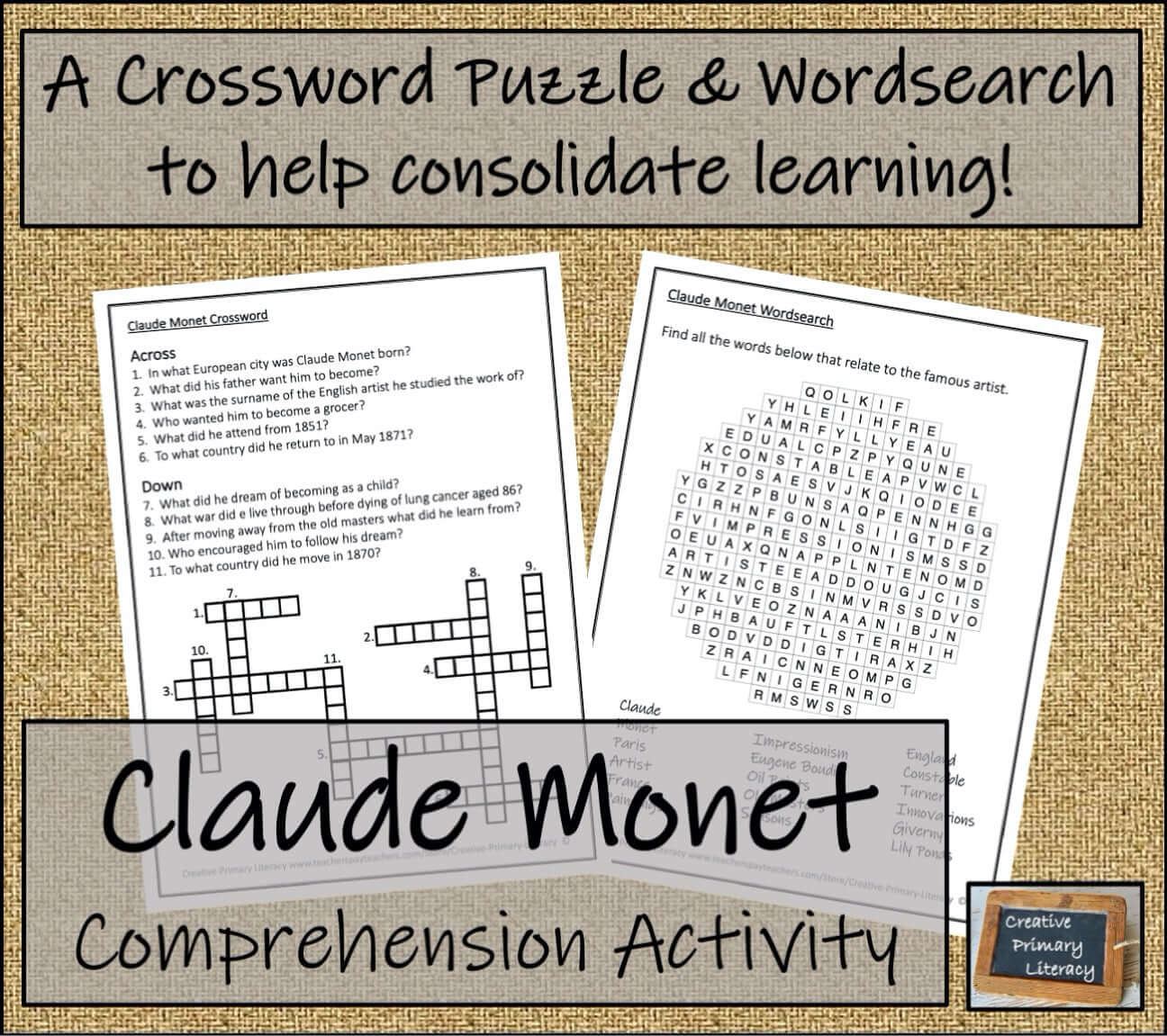 Claude Monet Biography Project & Writing Unit | 5th Grade & 6th Grade