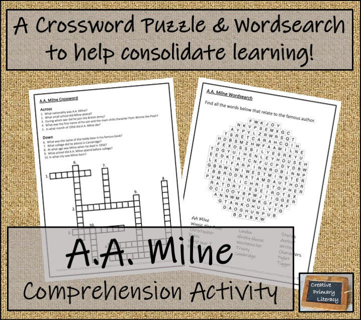 A.A. Milne Biography Project & Writing Unit | 5th Grade & 6th Grade