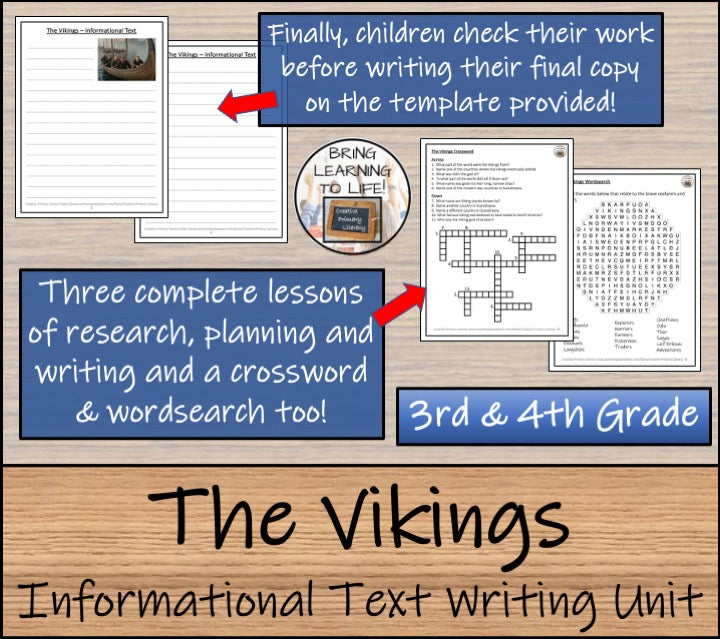 The Vikings Informational Writing Unit | 3rd Grade & 4th Grade